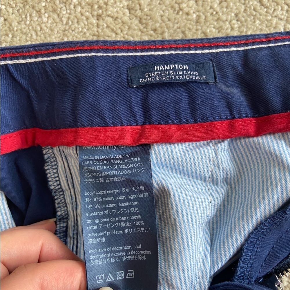 Tommy Hilfiger woman’s Blue Chinos with Red and White Stripe - Picture 6 of 6